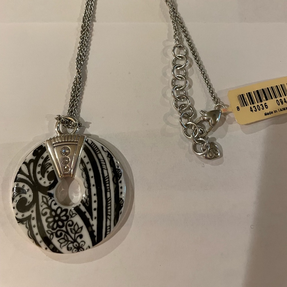 NWT Brighton Casablanca Black White Reversible Necklace